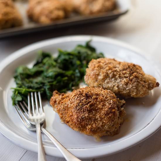 Panko Baked Chicken Thighs - Recipe photo by asweetpeachef