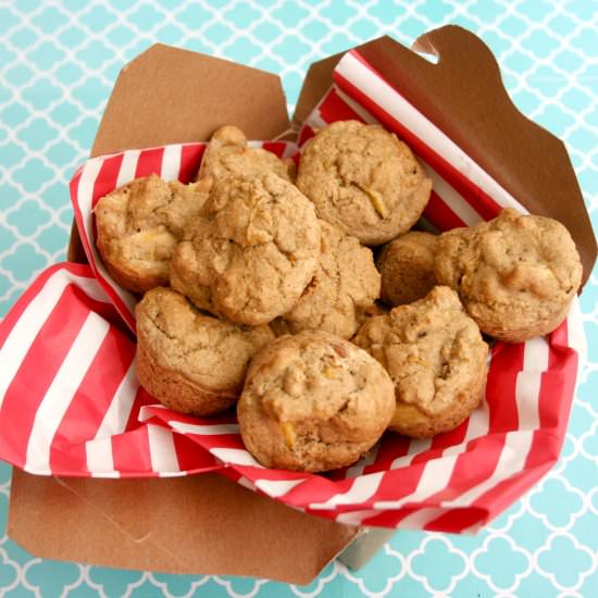 Fresh Peach Spiced Mini-Muffins - Recipe photo by fittingintovegan