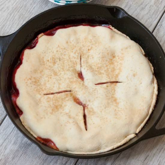 Cast Iron Peach Melba Pie - Recipe photo by Food Done Light