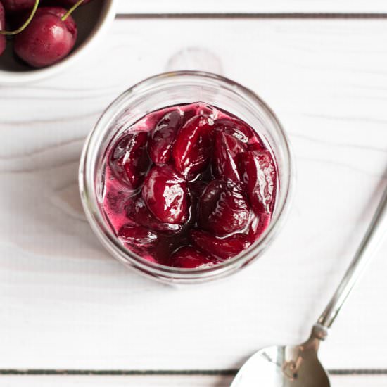 Brandied Cherry Sauce - Recipe photo by My Three Seasons