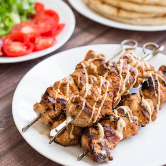 Middle Eastern Chicken Kebabs - Recipe photo by My Three Seasons