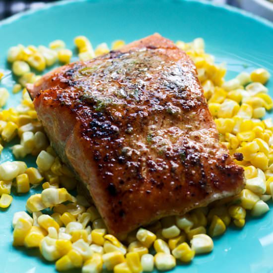 Seared Salmon with Chipotle Butter - Recipe photo by cookingforkeeps