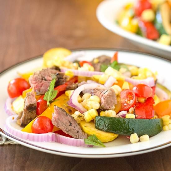Grilled Steak & Veggie Salad - Recipe photo by veggiesbycandlelight