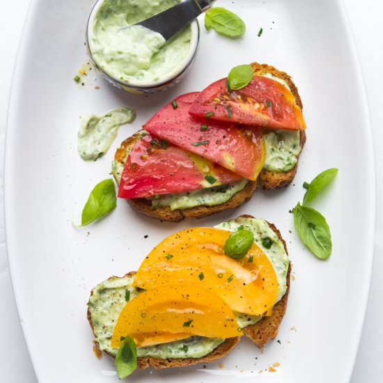 Open Faced Tomato Sandwich - Recipe photo by littlebroken