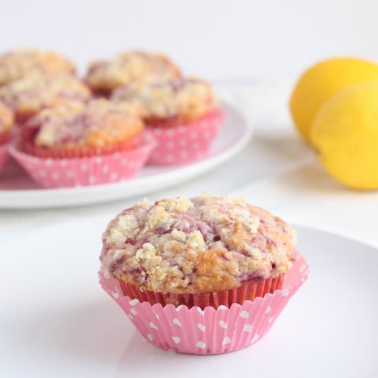 Raspberry Lemonade Muffins - Recipe photo by busybakerblog