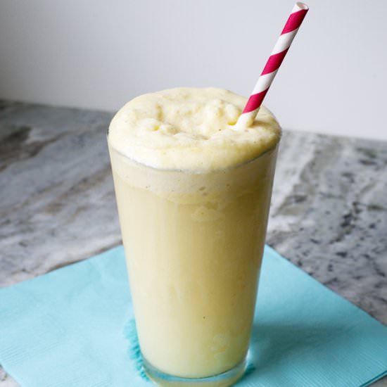 Peach Buttermilk Ice Cream Float - Recipe photo by Cupsandspoonfuls