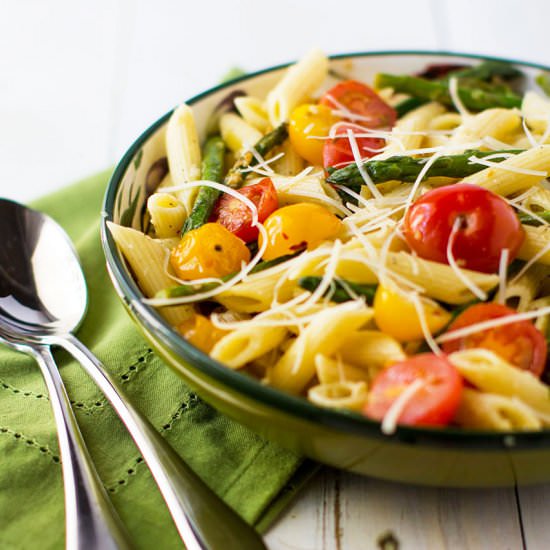 Tomato & Asparagus Carbonara - Recipe photo by Stiers Aesthetic