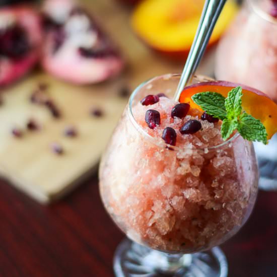Peach Pomegranate Mojito Granita - Recipe photo by crumbykitchen