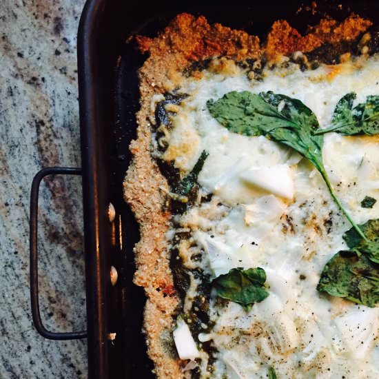 Quinoa Crusted Pesto Pizza - Recipe photo by Freshplates