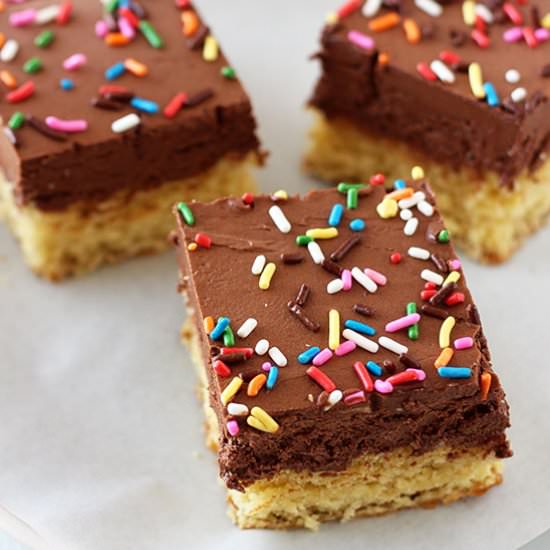 Chocolate Frosted Sugar Cookie Bars - Recipe photo by handleheat