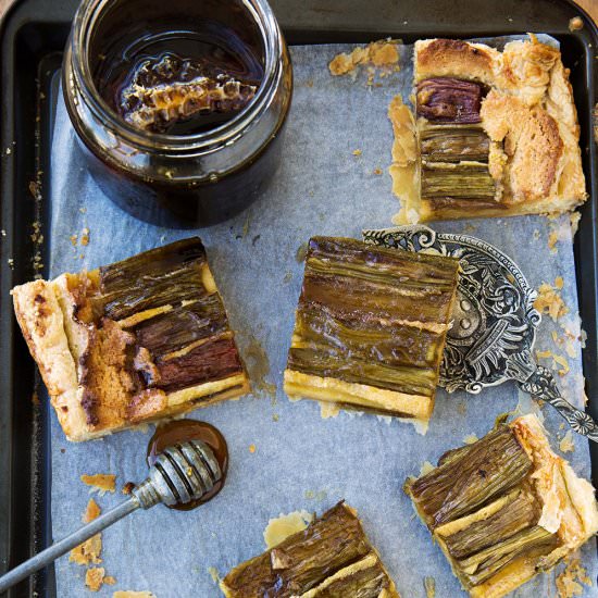 Rhubarb and honey tart - Recipe photo by Melissa Delport