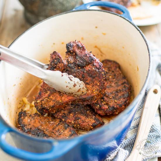 BRAISED SIRLOIN STEAKS - Recipe photo by The Healthy Foodie