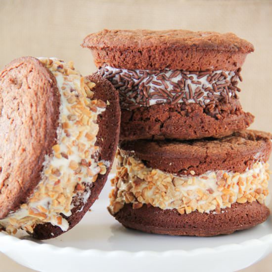 Jumbo Brownie Ice Cream Sandwiches - Recipe photo by saygraceblog