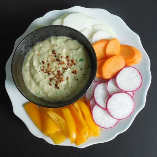 White Bean and Garlic Scape Dip - Recipe photo by GetTheGoodStuff