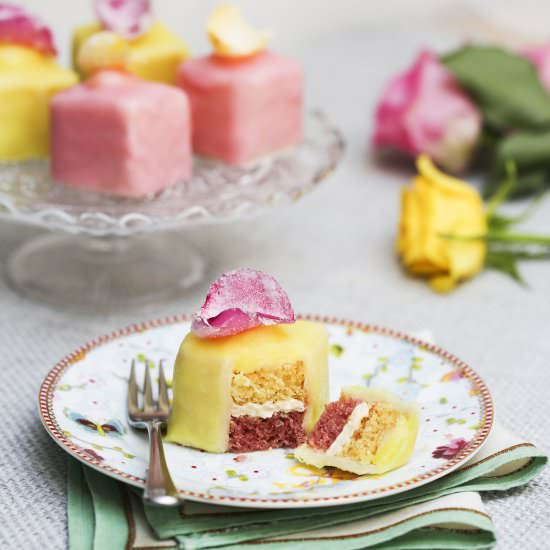 Lemon and Rose Fondant Fancies - Recipe photo by amummytoo