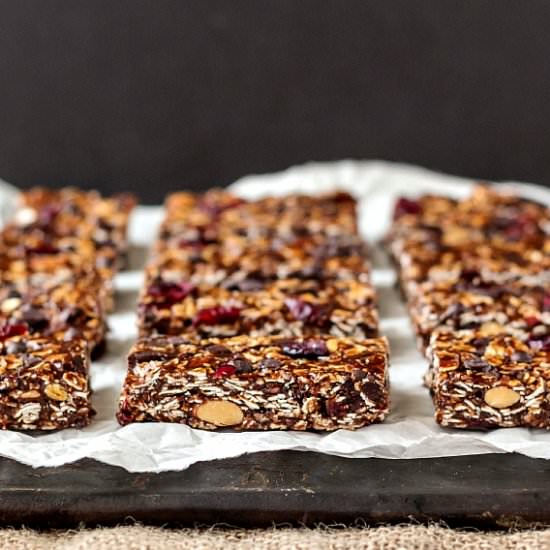 Vegan Chocolate Chip Granola Bars - Recipe photo by onlinepastrychef
