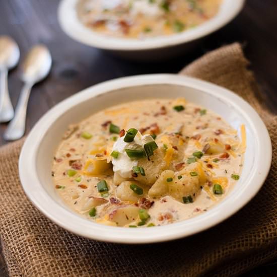 Light Baked Potato Soup - Recipe photo by asweetpeachef