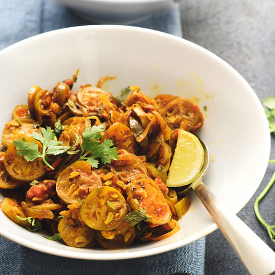 Tindora Masala - Recipe photo by cubesnjuliennes