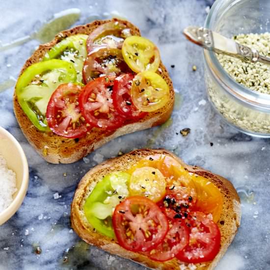 Heirloom Tomato Toast - Recipe photo by camillestyles