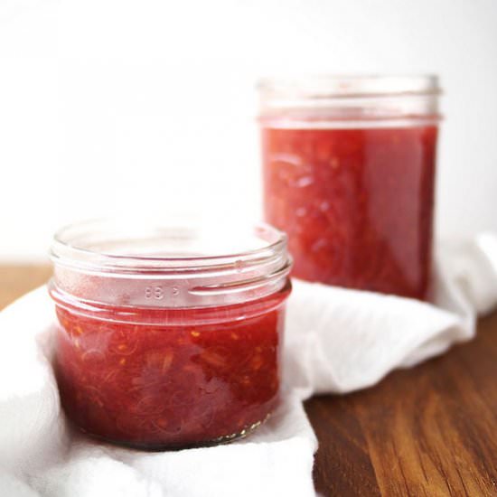 Ginger Cardamom Rhubarb Compote - Recipe photo by thekitchenpaper