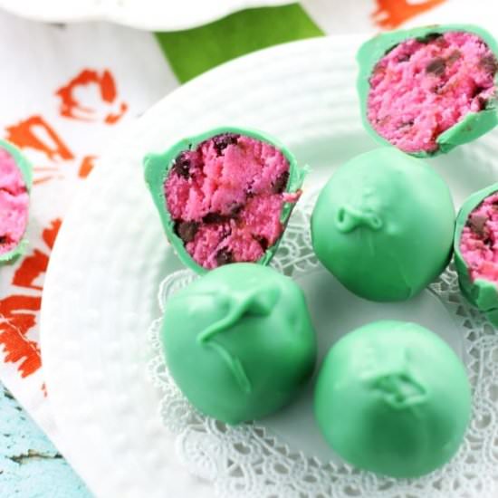 Watermelon Cake Balls - Recipe photo by thegoldlininggirl