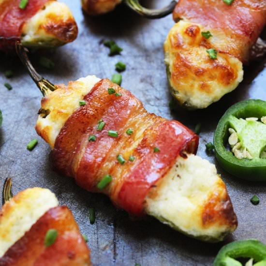 Bacon Wrapped Stuffed Jalapenos - Recipe photo by ashleymarieskitchen