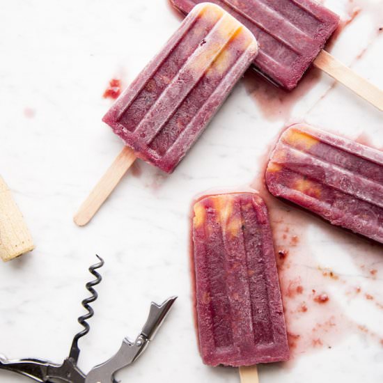 Roasted Peach Winesicles - Recipe photo by OurItalianTable