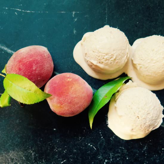 Roasted peach ice cream - Recipe photo by jessie sheehan bakes