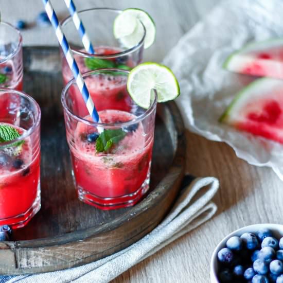 Watermelon Blueberry Mojitos - Recipe photo by feelgoodfoodblog