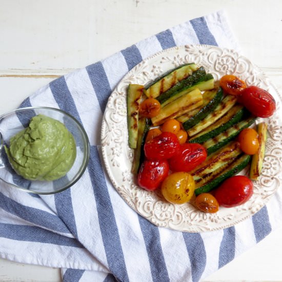 Summer Veggies + Avocado Lime Dip - Recipe photo by thetoastedpinenut