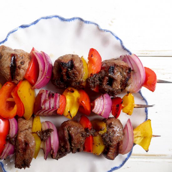 Grilled Beef and Veggie Kabobs - Recipe photo by thetoastedpinenut
