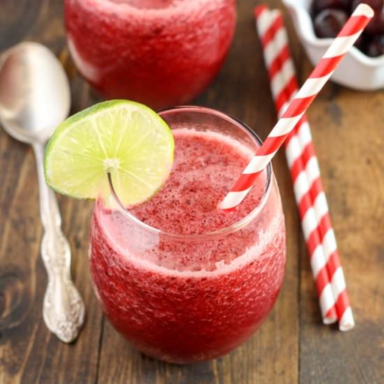 Cherry Limeade Slushies - Recipe photo by livewellbakeoften
