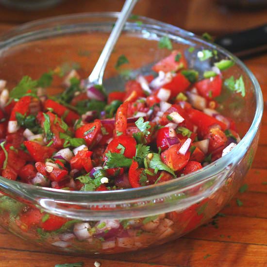 Fresh Tomato Salsa (Pico de Gallo) - Recipe photo by Recipe Fiction
