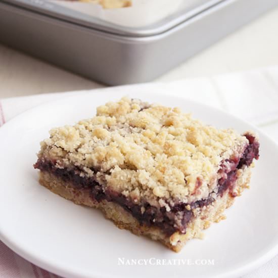 Blackberry Crumb Bars - Recipe photo by nancyc