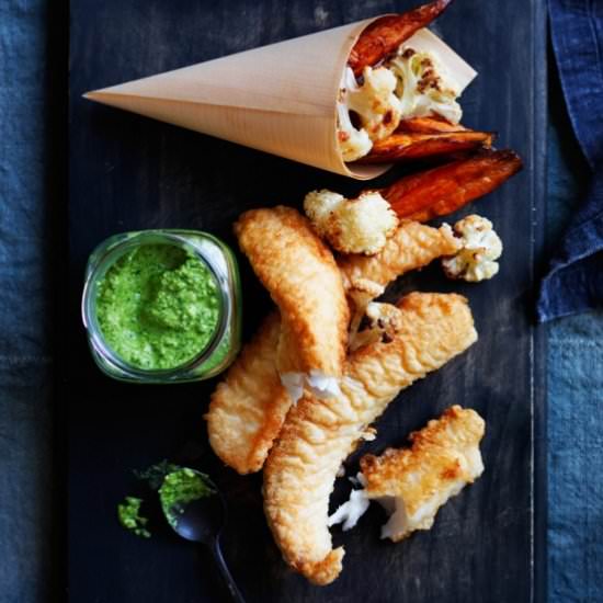 Healthy Fish, Pumpkin Seed Pesto - Recipe photo by Kate Gibbs