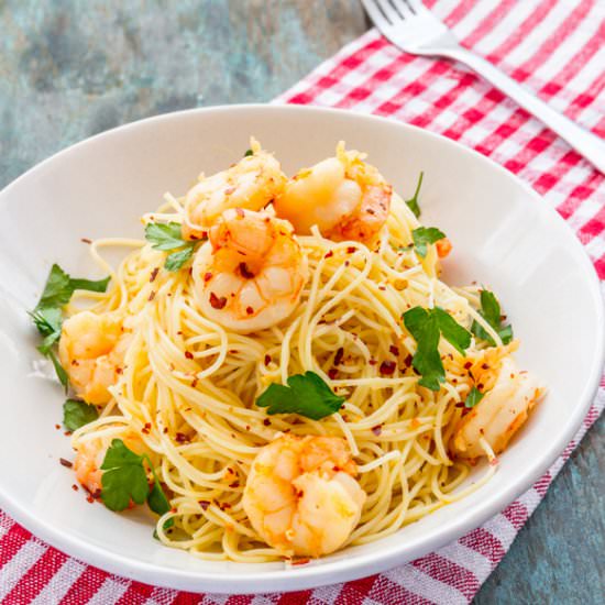 Shrimp Scampi with Capellini - Recipe photo by Priyanka DK