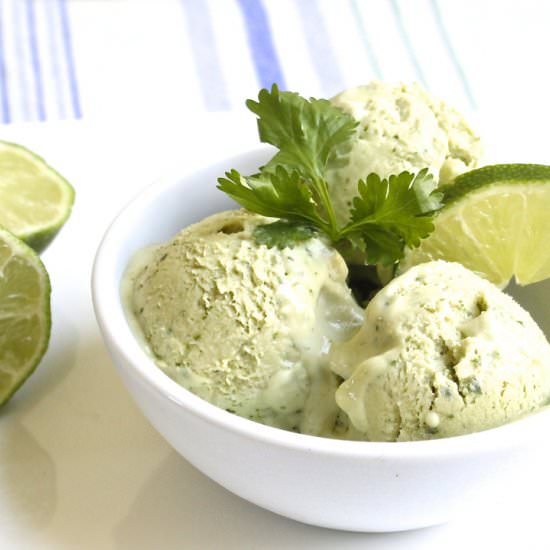 Avocado Lime Cilantro Ice Cream - Recipe photo by the good eats co