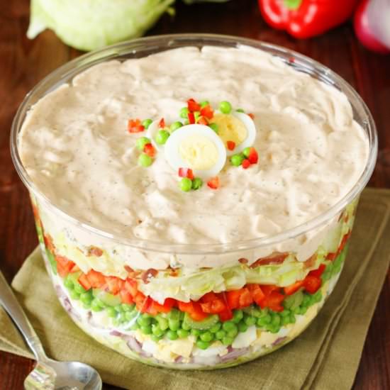 Layered Picnic Salad - Recipe photo by thekitchenismyplayground