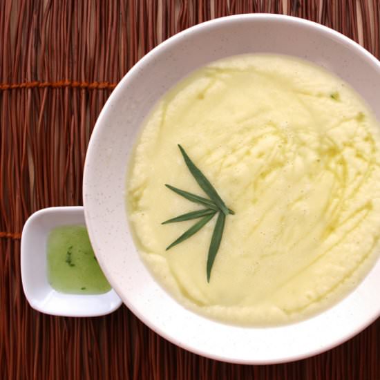 Melon Gazpacho with Tarragon - Recipe photo by TwoGreenPeas