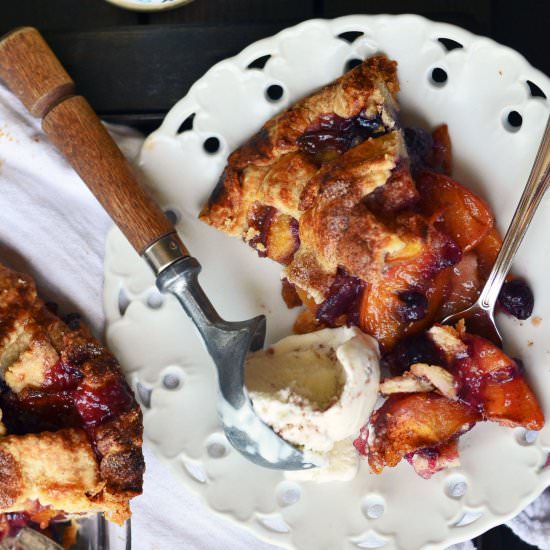 Peach Blueberry Pie - Recipe photo by forkvsspoon