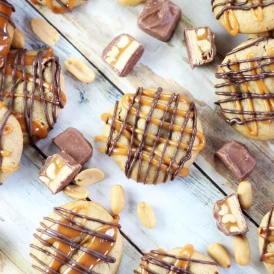 Snickers Stuffed Cookies - Recipe photo by thegoldlininggirl