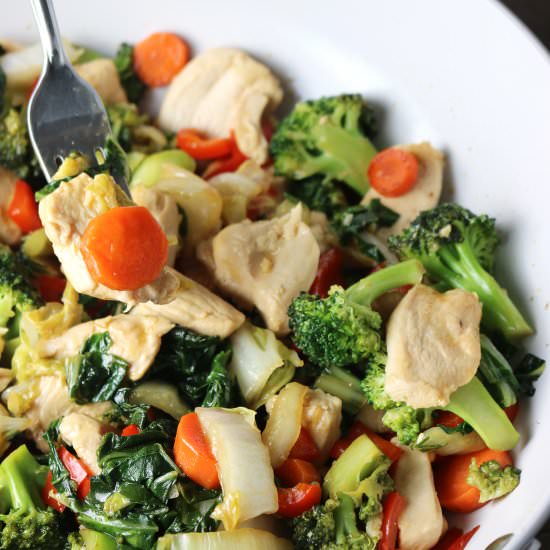 Super Green Stir-Fry with Chicken - Recipe photo by thestudyofyum