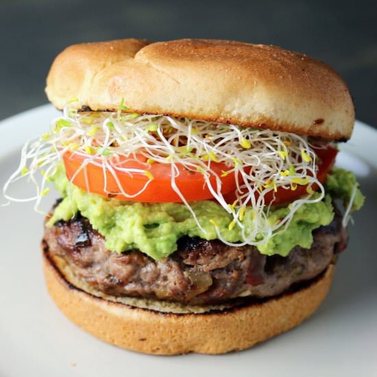 Mashed Avocado and Bacon Burger - Recipe photo by thestudyofyum