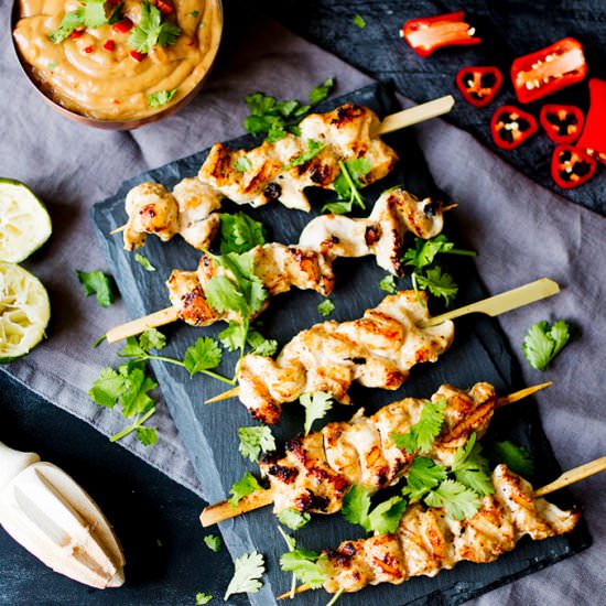 Easy Chicken Satay - Recipe photo by KitchenSanctuary