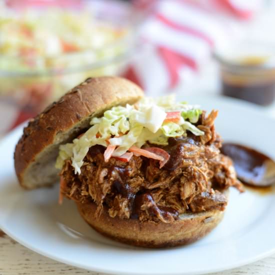Slow Cooker Pulled BBQ Chicken - Recipe photo by Real Food Whole Life