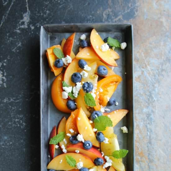 Blueberry Tomato Nectarine Salad - Recipe photo by Simply beautiful eating