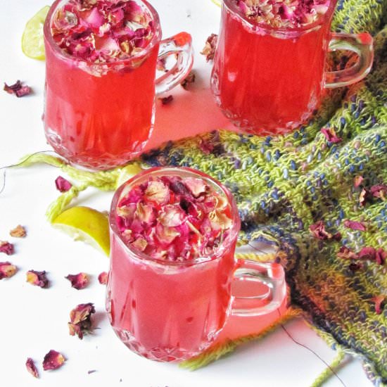 Rose Water Lemonade - Recipe photo by Thoughts Over Chai