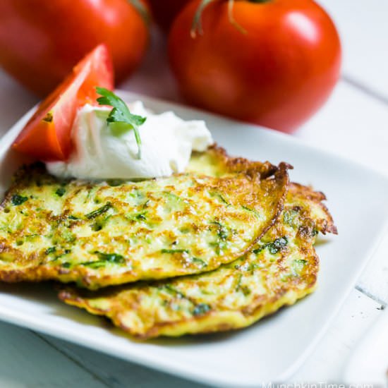 Healthy Zucchini Pancakes Recipe - Recipe photo by MunchkinTime