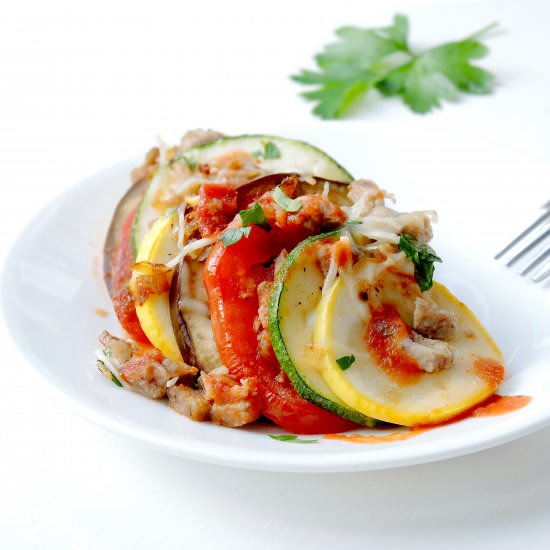Roasted Garden Vegetable & Sausage - Recipe photo by Cooking Creation