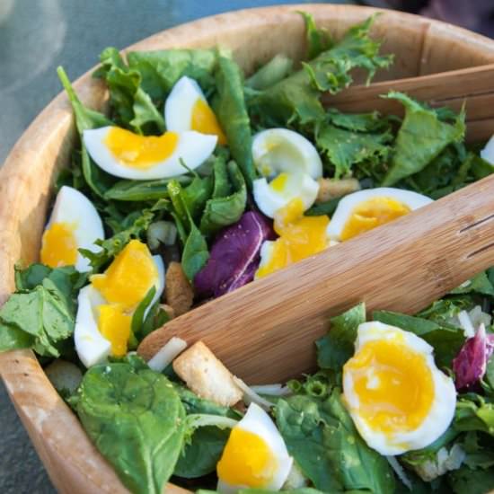 Salad with Soft Boiled Egg - Recipe photo by Sweetphi